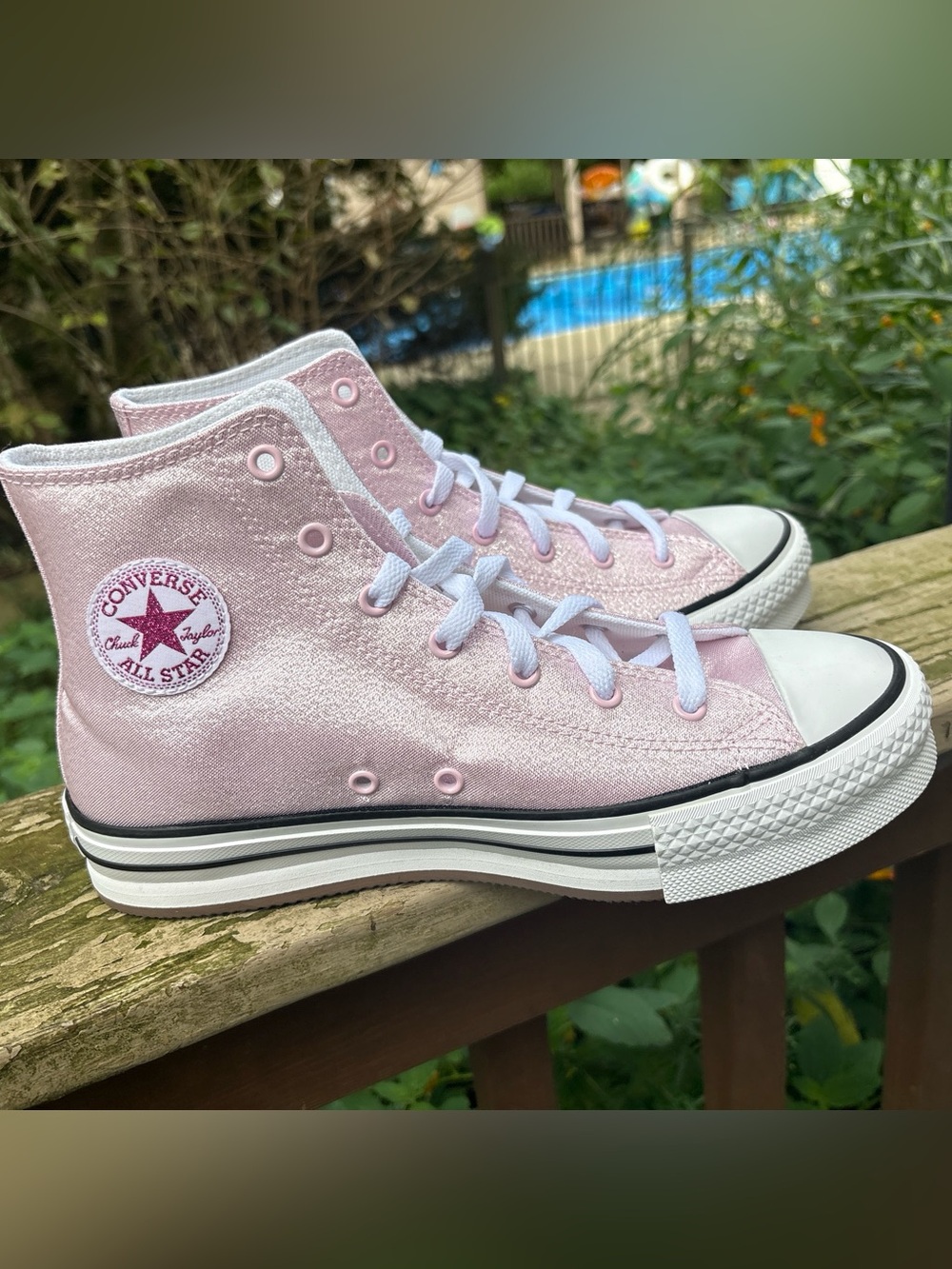 Converse Chuck Taylor All Stara Sparkle Kid's Size 7 Pink Glitter Shoes Sneakers